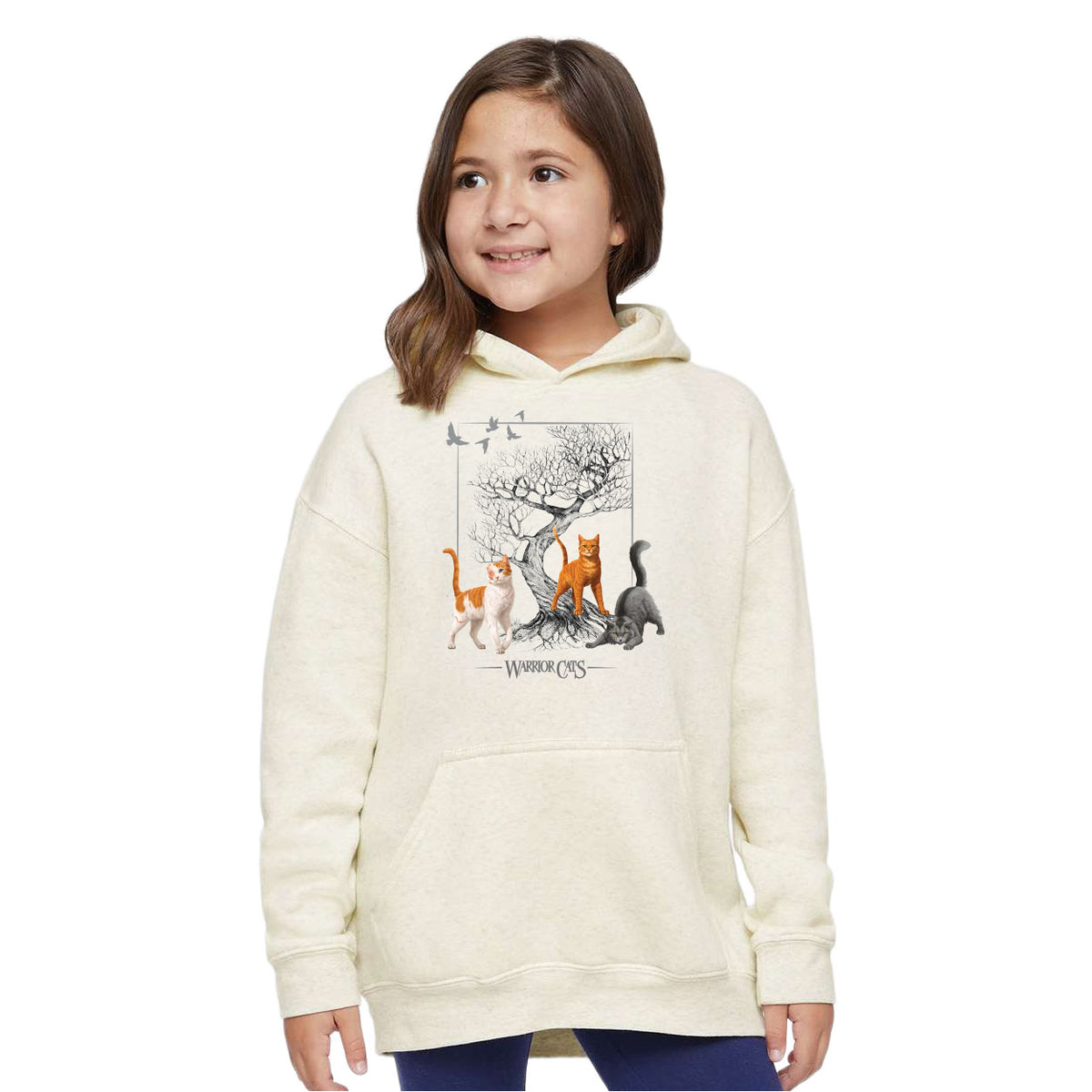 WARRIOR CATS TREE - FIRESTAR, BRIGHTHEART, GRAYSTRIPE FLEECE HOODIE - ADULT & YOUTH