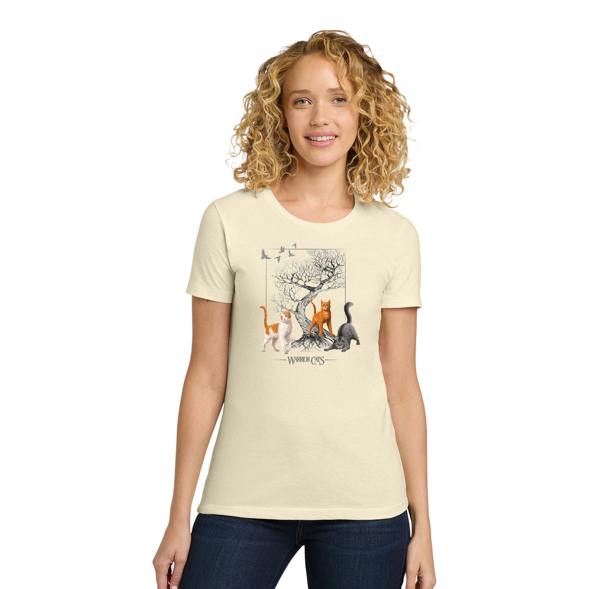 WARRIOR CATS TREE - FIRESTAR, BRIGHTHEART, GRAYSTRIPE COTTON WOMEN'S TEE
