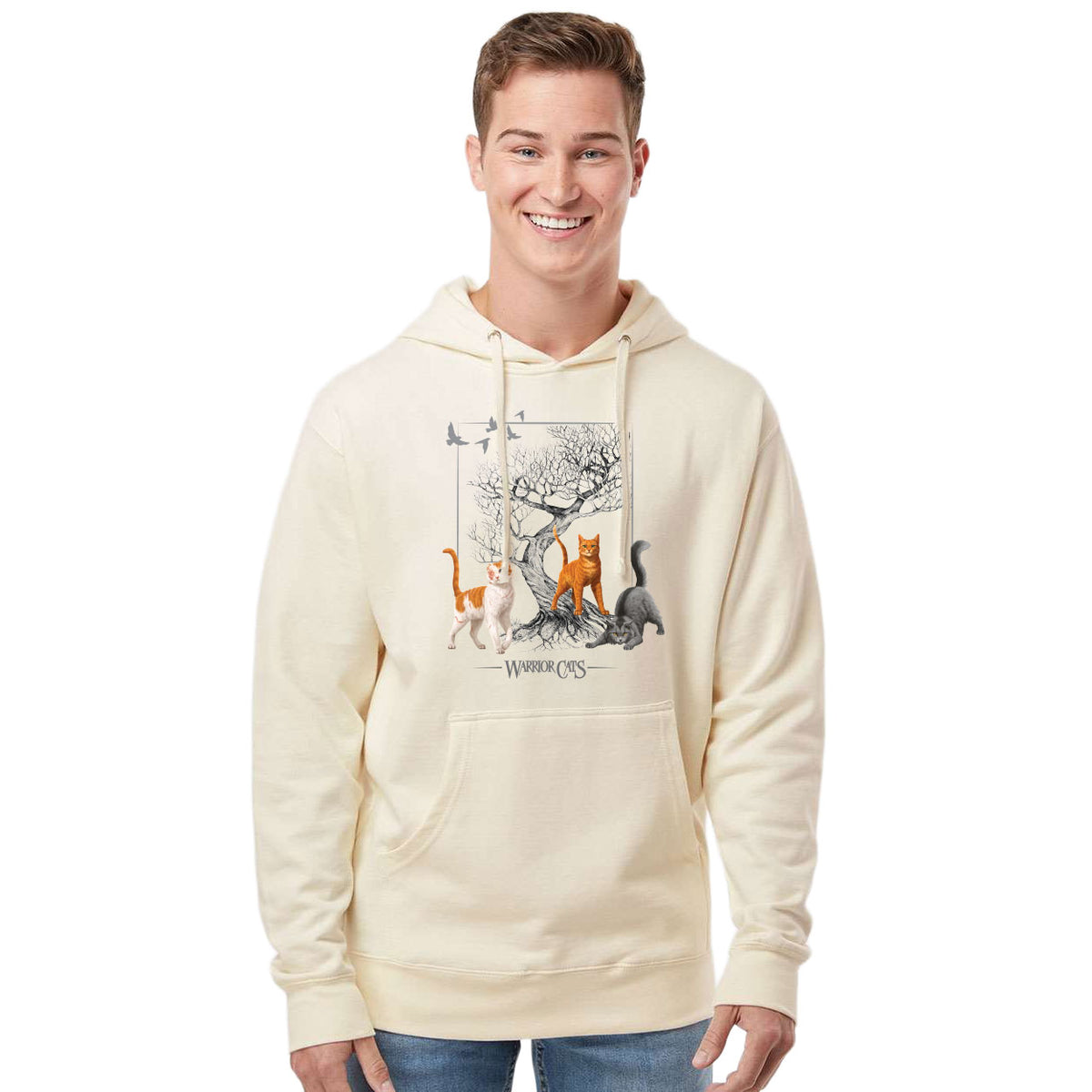 WARRIOR CATS TREE - FIRESTAR, BRIGHTHEART, GRAYSTRIPE FLEECE HOODIE - ADULT & YOUTH