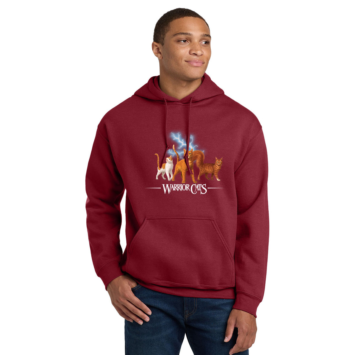 WARRIOR CATS LIGHTENING - FIRESTAR / BRIGHTHEART / SQUIRRELFLIGHT HOODED SWEATSHIRT - ADULT & YOUTH