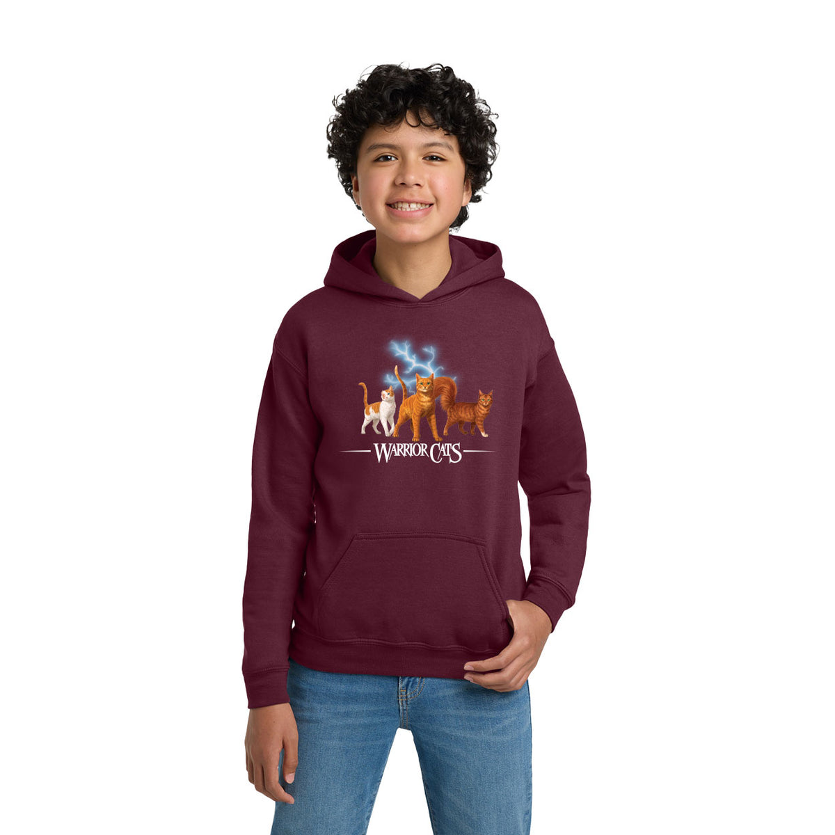 WARRIOR CATS LIGHTENING - FIRESTAR / BRIGHTHEART / SQUIRRELFLIGHT HOODED SWEATSHIRT - ADULT & YOUTH