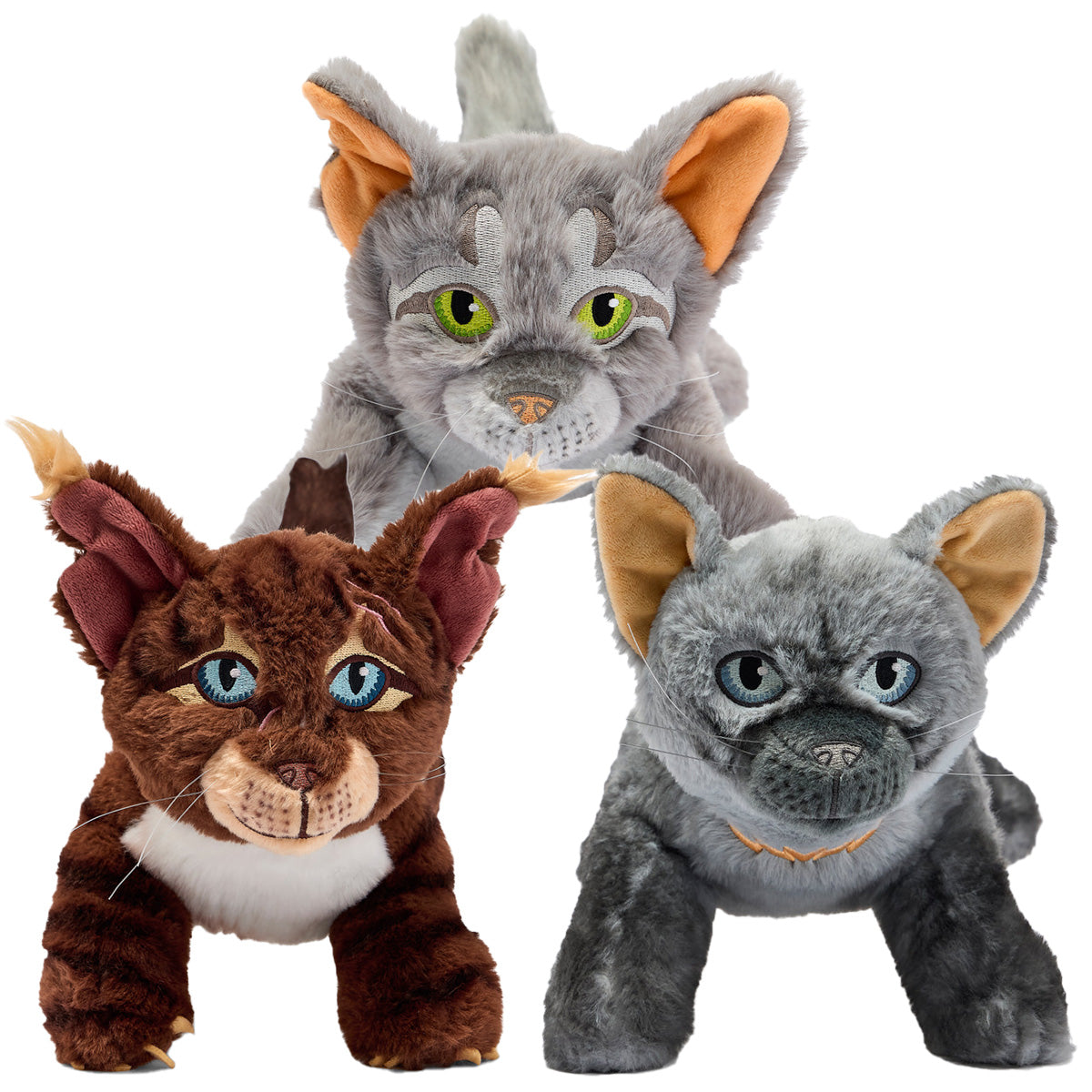 SET OF 3 LARGE PLUSH - Frostpaw, Dovewing & Hawkfrost Warriors Cats Store - USA