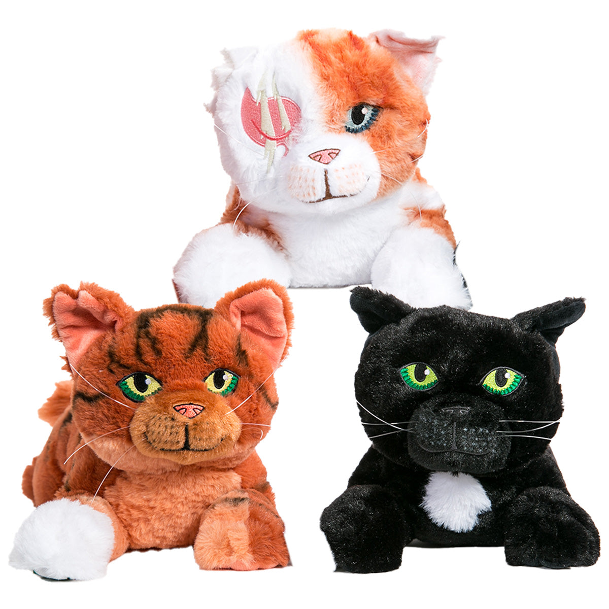 SET OF 3 LARGE PLUSH - Squirrelflight, Brightheart & Ravenpaw Warrior Cats Store