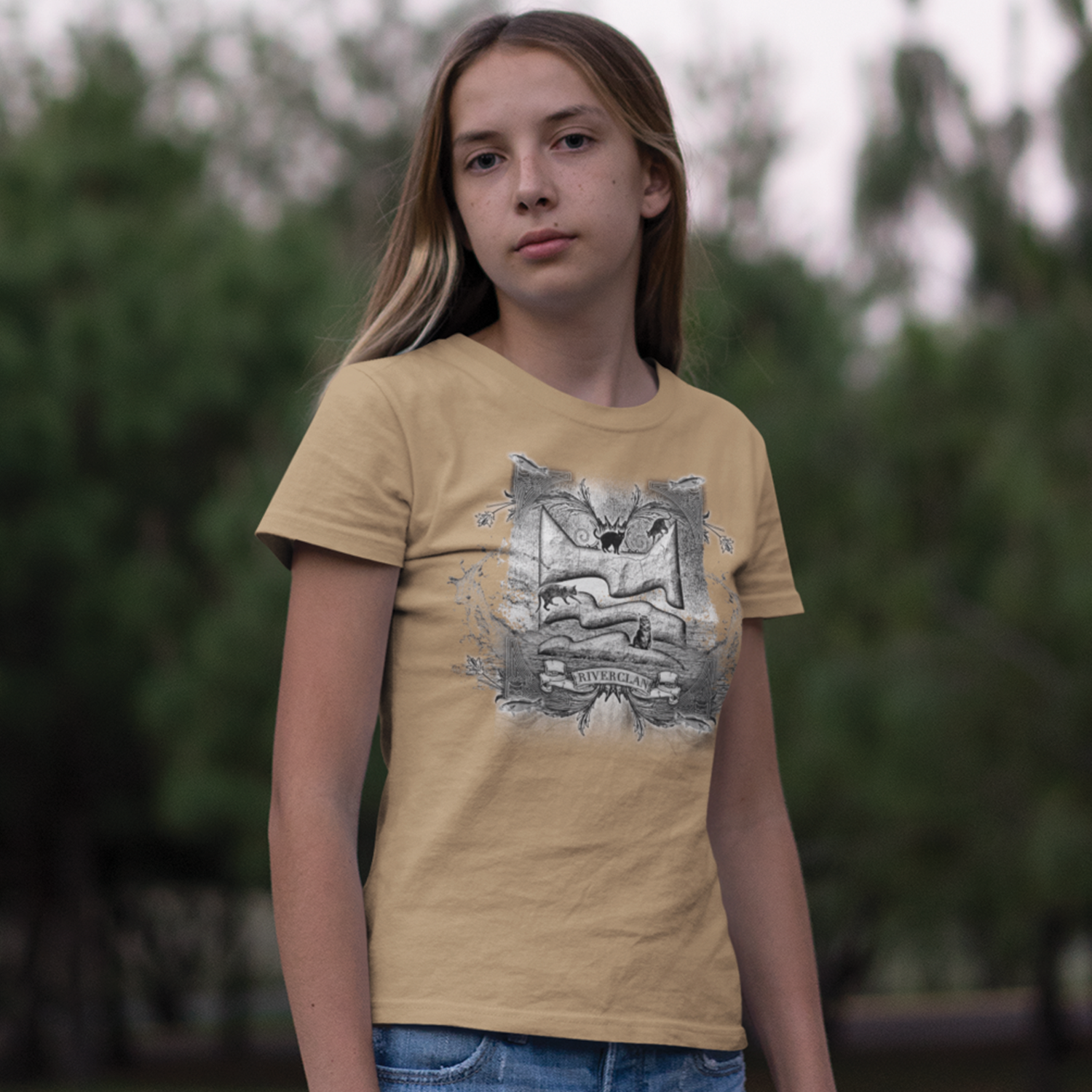 RiverClan Etched Design Adult Unisex T-Shirt Warriors Cats Store - USA