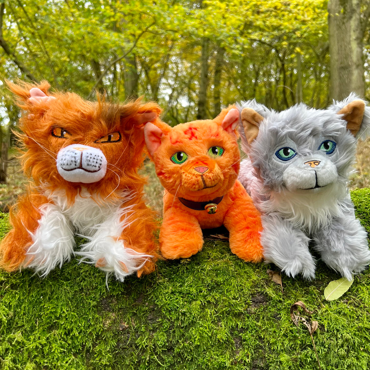 SET OF 3 LARGE PLUSH - Mapleshade, Bristlefrost & Rusty Warrior Cats Store