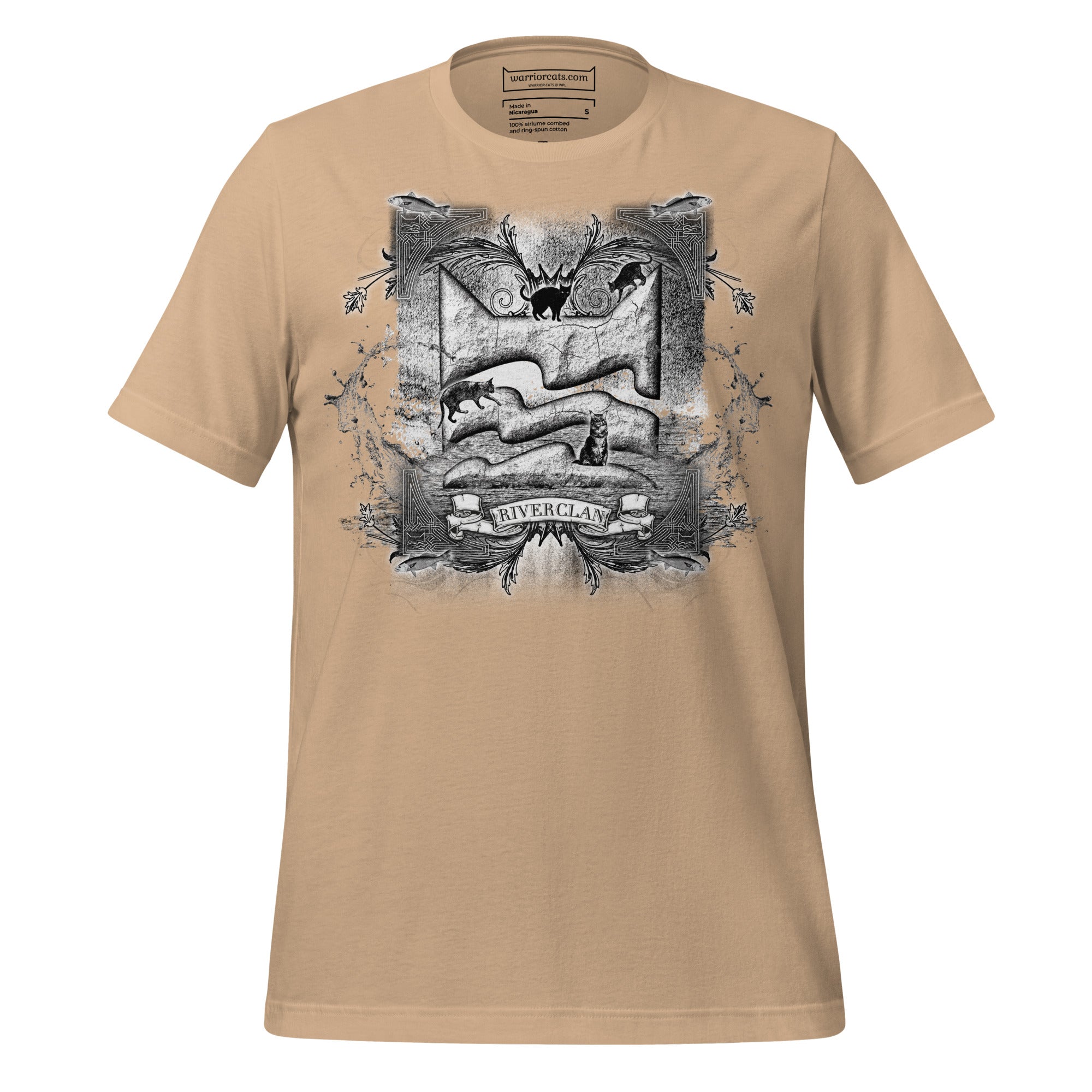 RiverClan Etched Design Adult Unisex T-Shirt Warriors Cats Store - USA