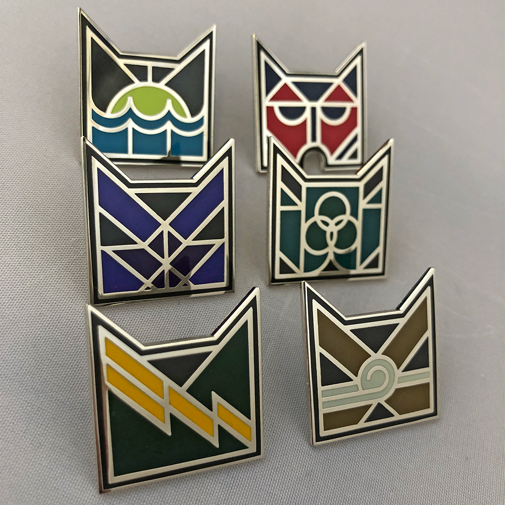 Complete set of Six Art Deco Pin Badges - Special Edition