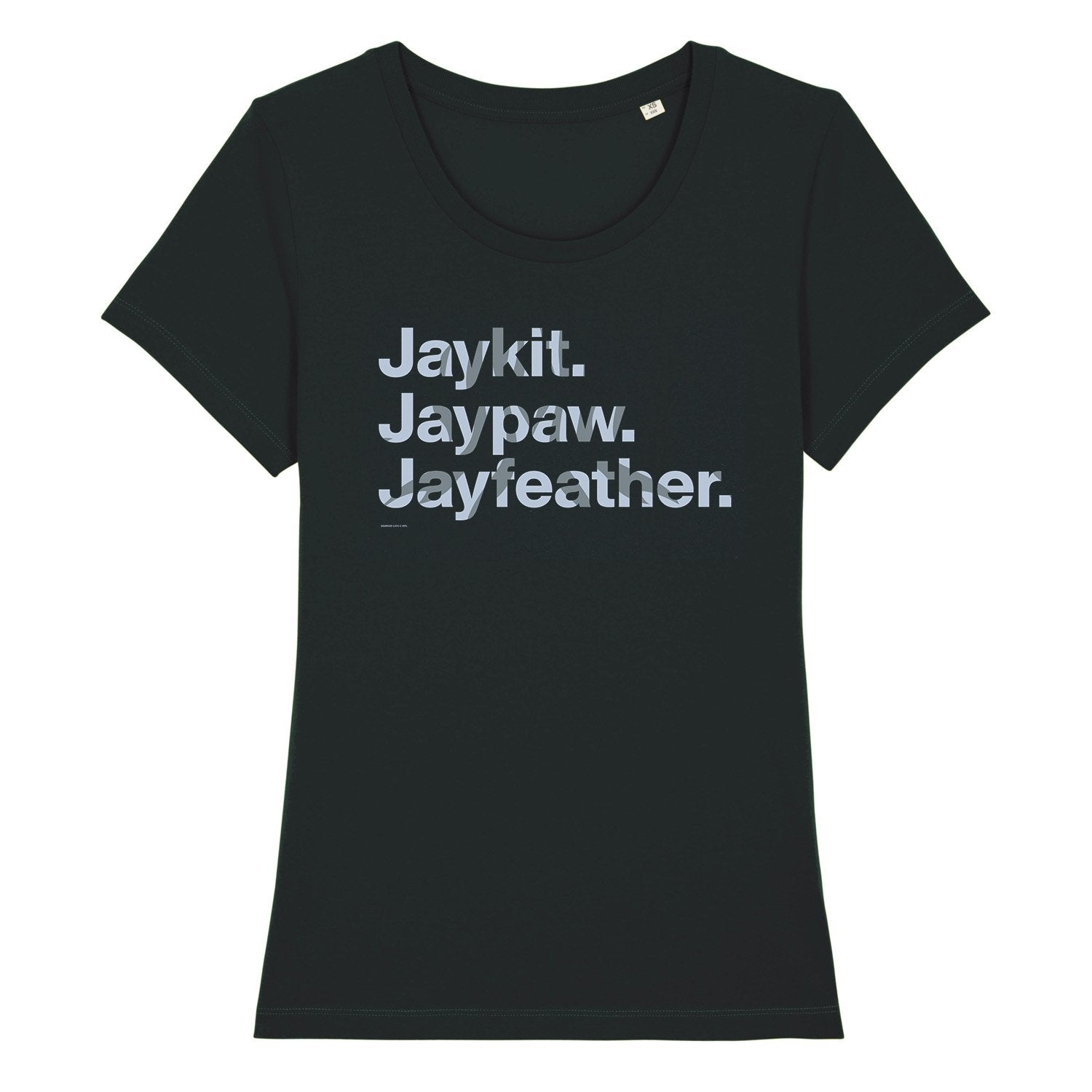ARCHIVED: Character Names - Jayfeather - Adult Ladies T-Shirt Warriors Cats Store - USA