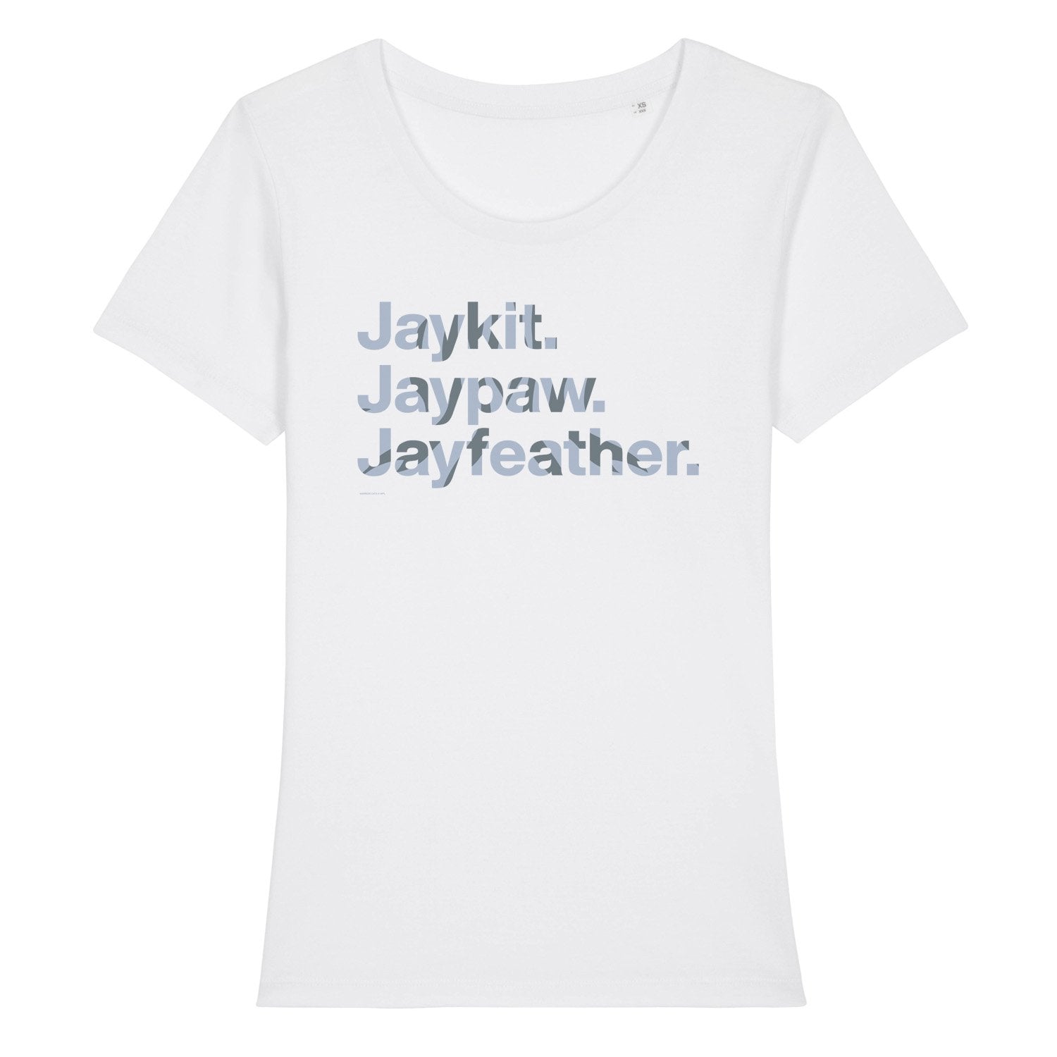 ARCHIVED: Character Names - Jayfeather - Adult Ladies T-Shirt Warriors Cats Store - USA