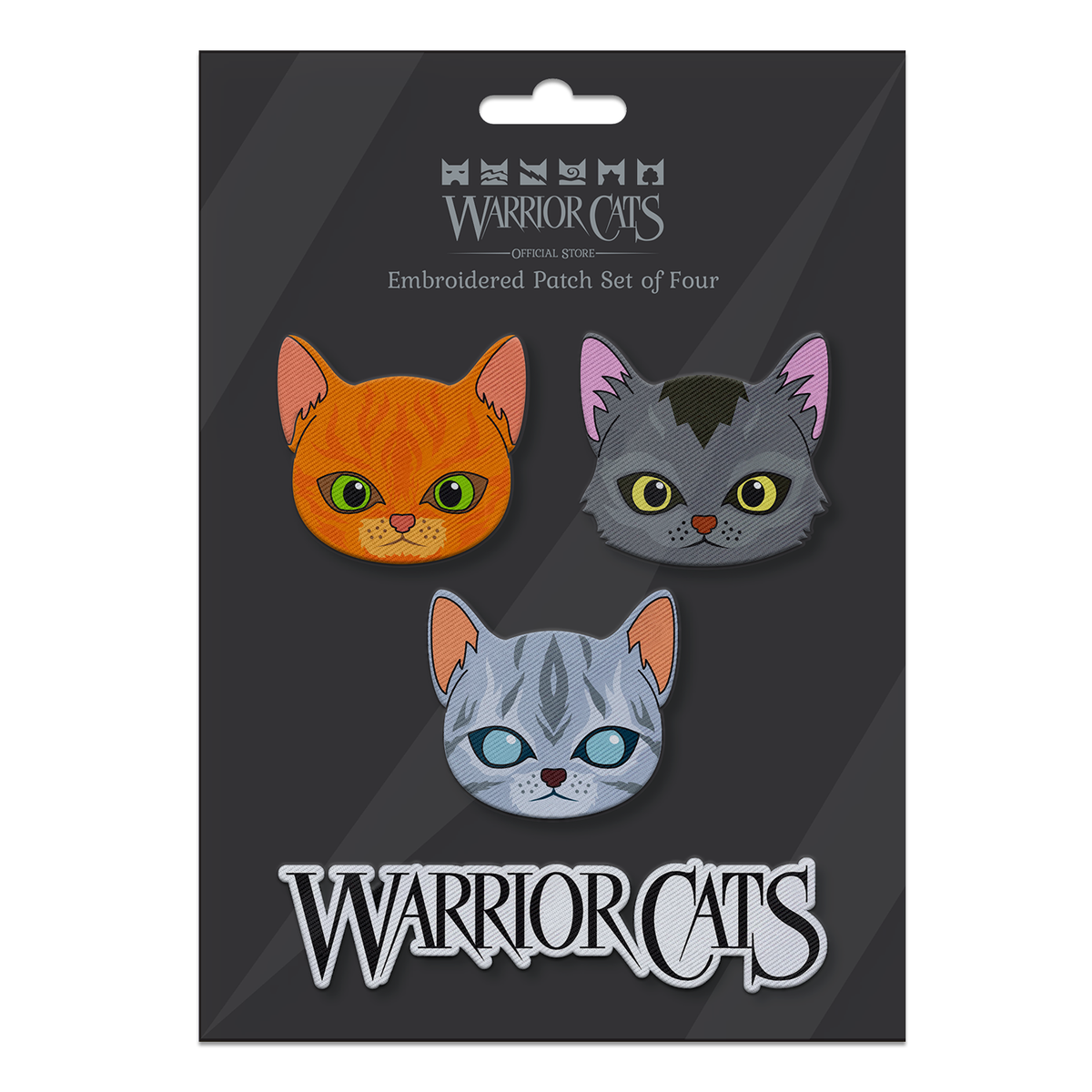 Four Cats &amp; Warrior Cats Logo - Embroidered Patch Set
