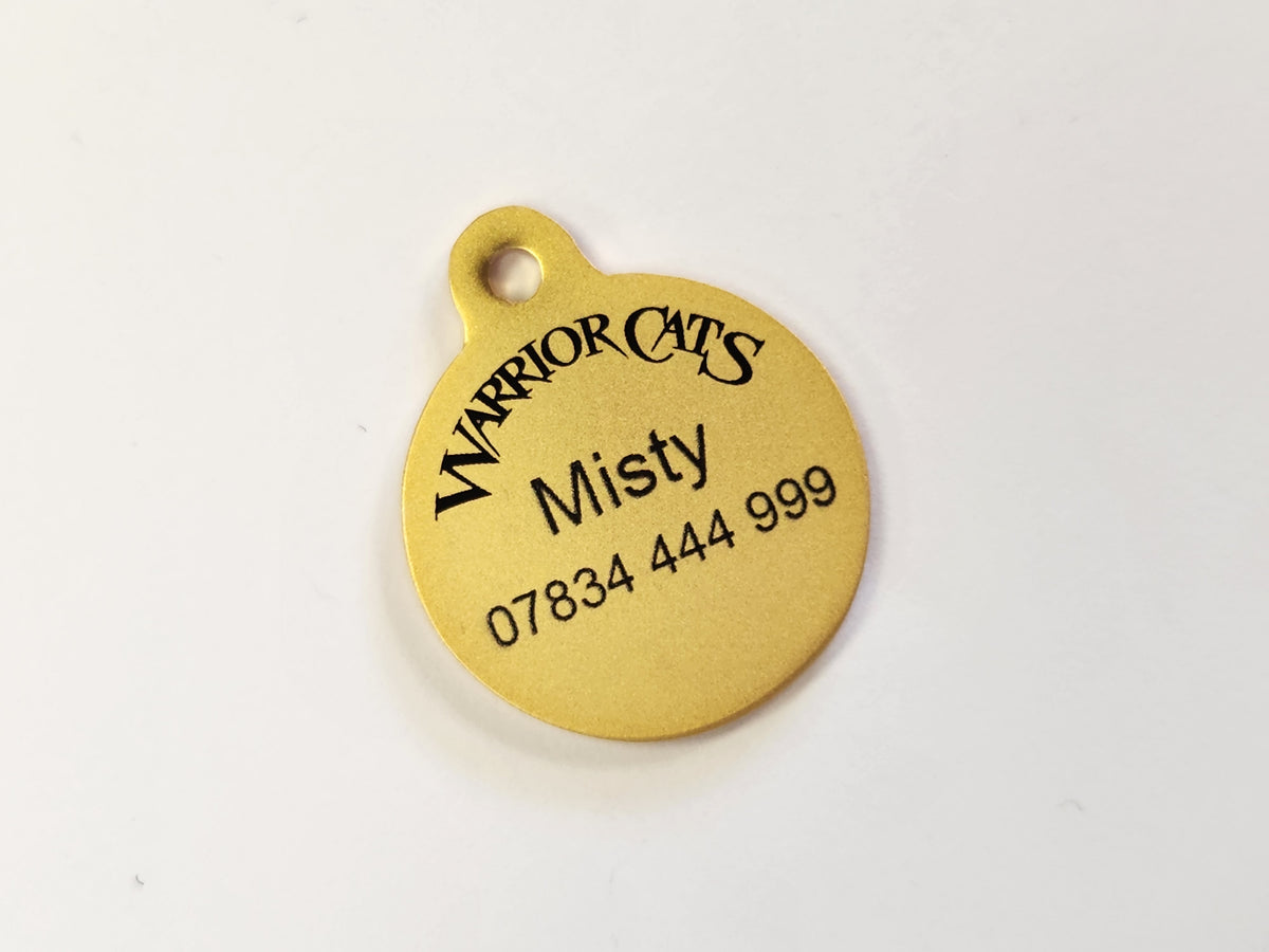 Warrior Cats Metal Cat Tag PERSONALISED